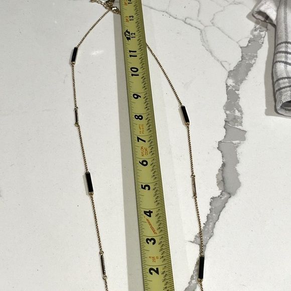 Kate Spade 34” gold, black and pave CZ necklace. Excellent condition! NWOT - Picture 8 of 9